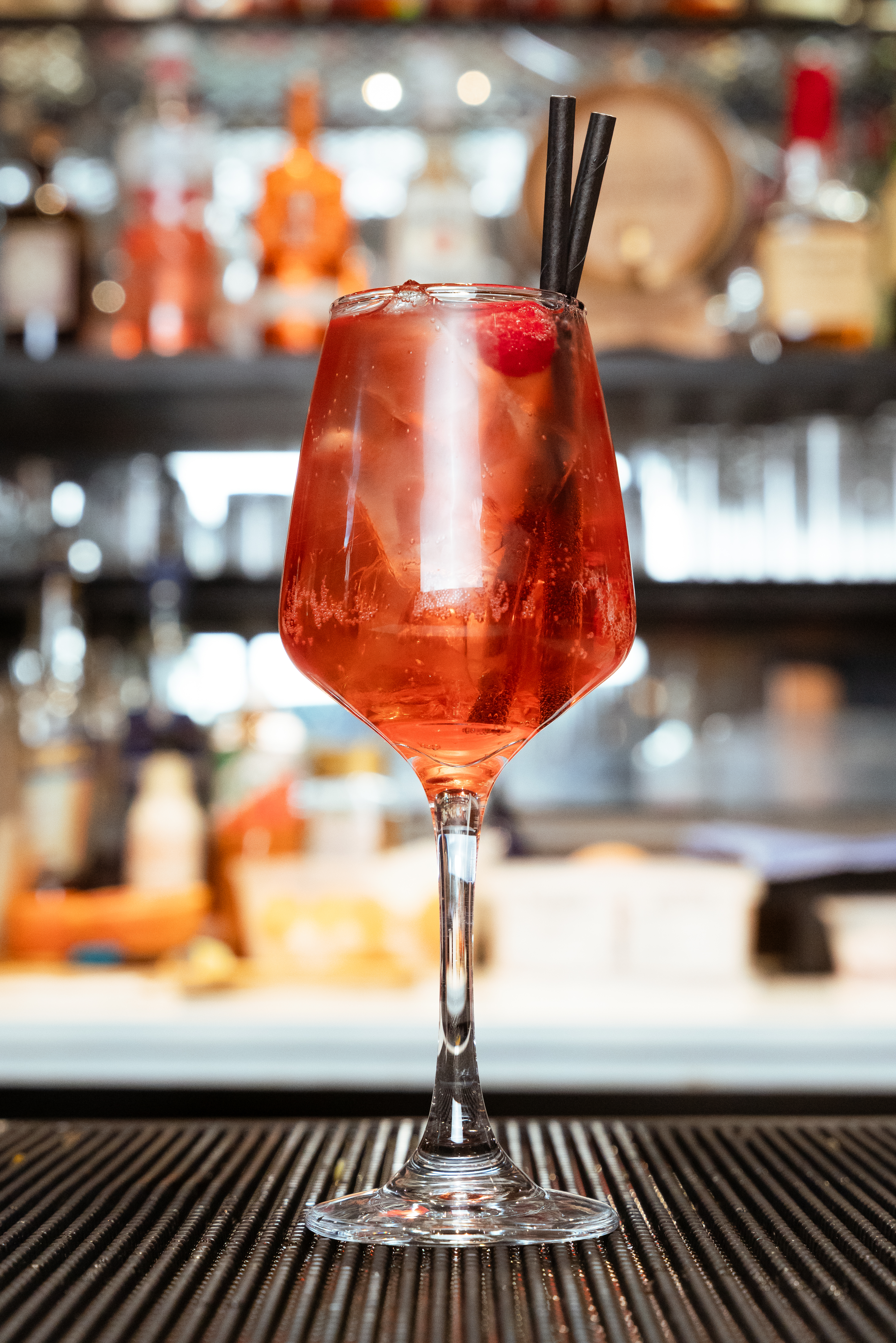 Red spritz cocktail at Mate's bar